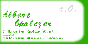 albert opolczer business card